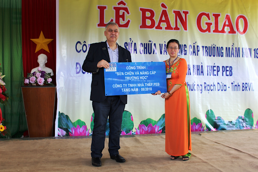 Mr. Adib Kouteili delivered a donation board to the school’s principal